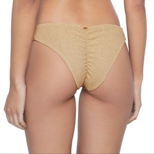 PQ Swim Gold Shimmer Ruched Bikini